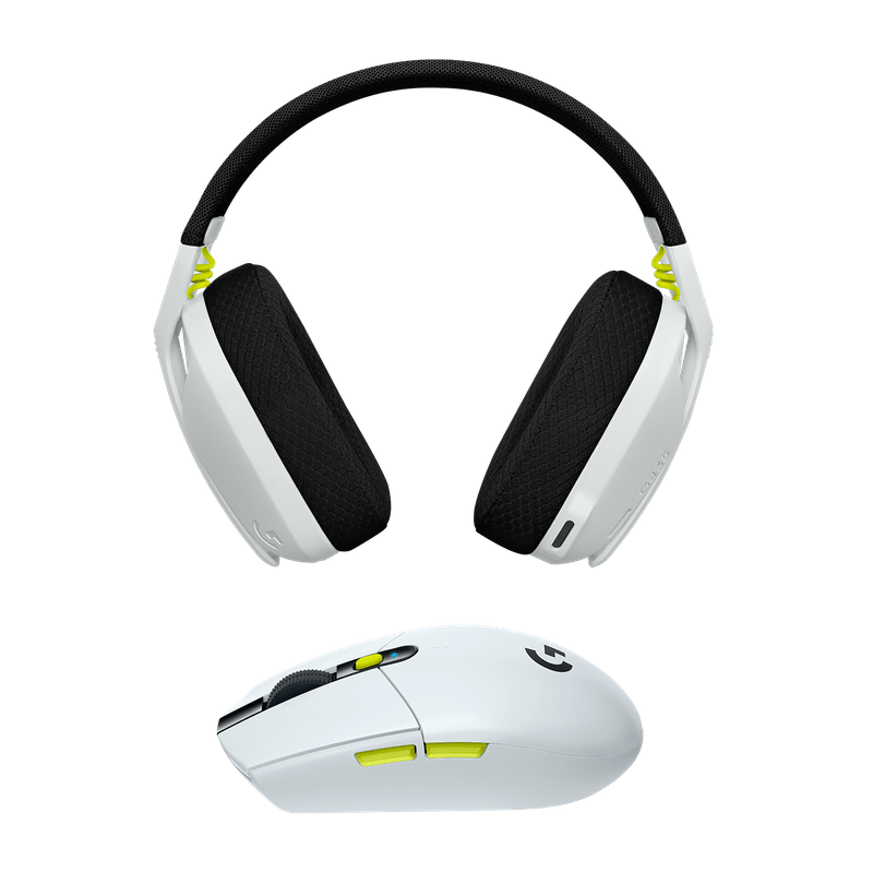 Auriculares gaming  Combo LogitechG G435 SE + Ratón gaming G305 SE  LIGHTSPEED, Bluetooth/USB, PC/Mac, PS/Nintendo, Multiplataforma, Micrófono,  Blanco